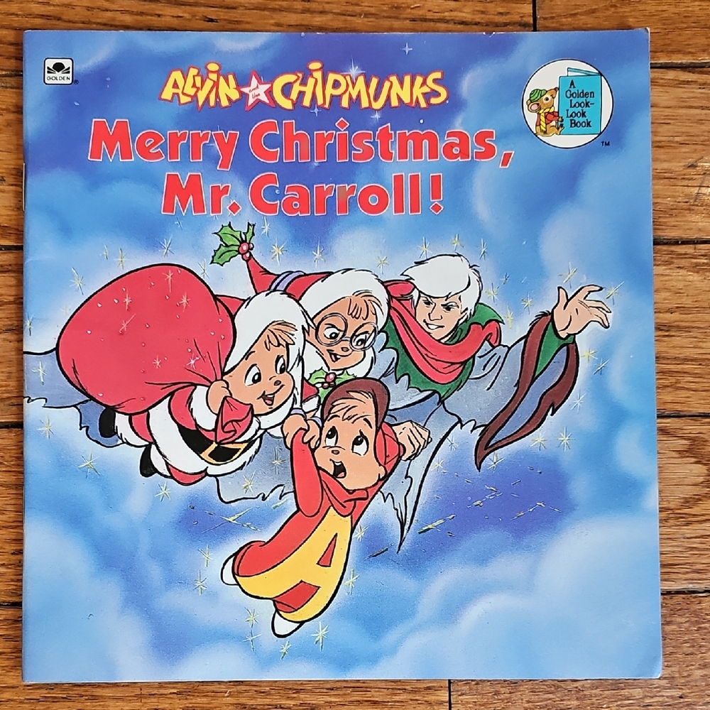 Vintage 1990 Alvin and the Chipmunks Merry Christmas, Mr. Carroll Paperback Book